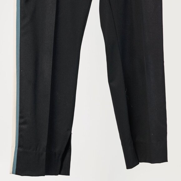 Dorothee Schumacher Black Wool Cropped Tuxedo-Stripe Trousers - Picture 6 of 11